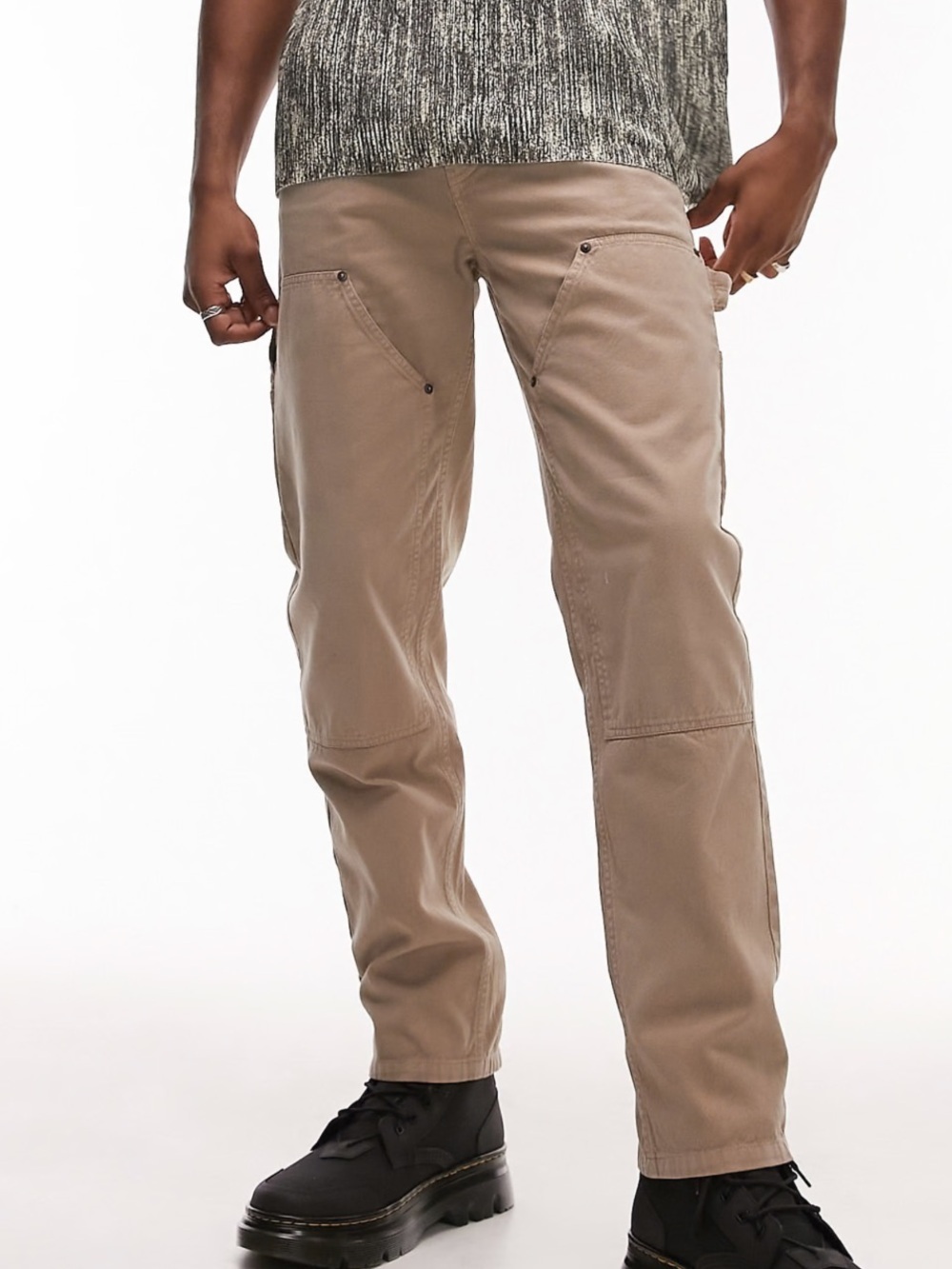 Topman Tan Cargo Pants with Utility Pockets W34 L32